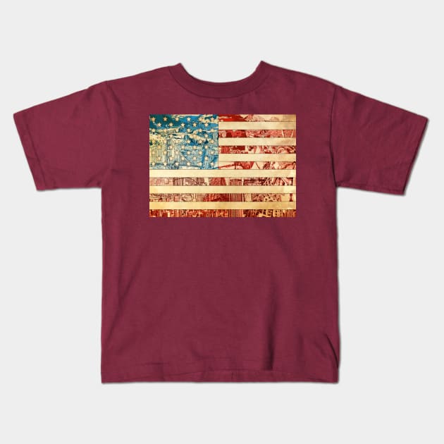 usa flag Kids T-Shirt by BekimART